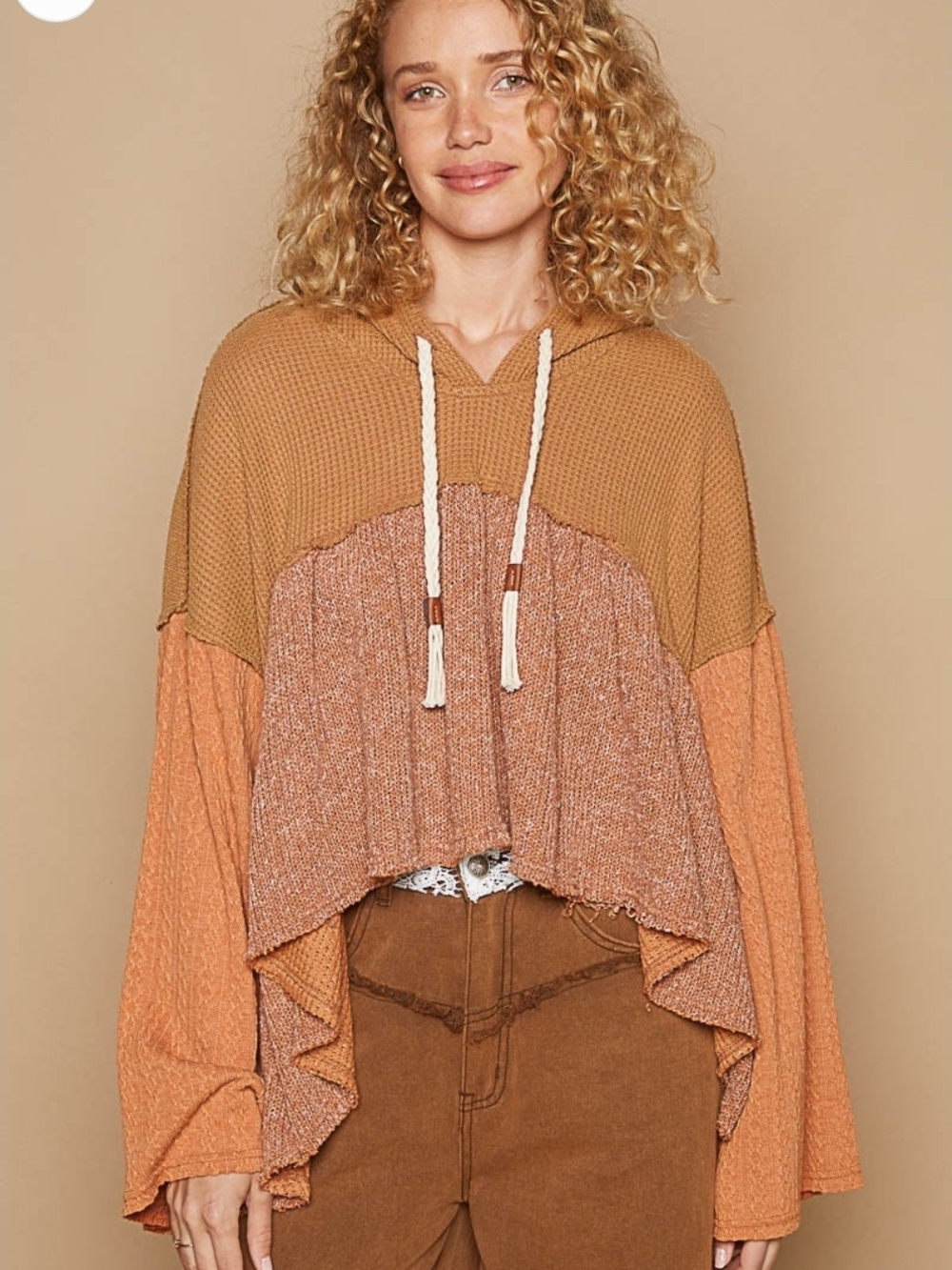 POL A-Line Hoodie Brown/orange/rust